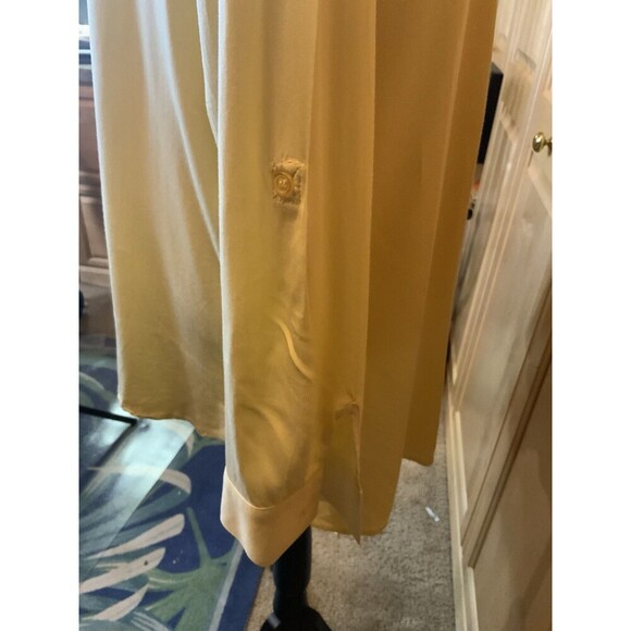 Chico’s Women’s 2 US L Yellow Long Sleeve Dressy Top High Low Silky Workwear - Picture 4 of 11